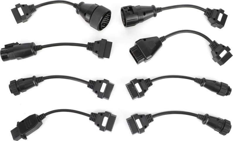 LKW-Verlängerungskabel, 8-teilig, Auto-Diagnose-Werkzeugset, Schwarz, DC 12V.