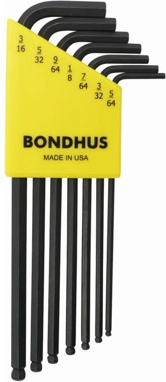 Set mit 7 Zoll Winkelschlüsseln mit Kugelspitze 5/64-3/16" Bondhus 10945