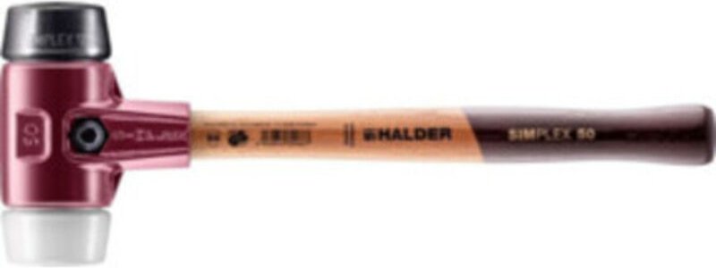 SIMPLEX-Schonhammer, Gummikomposition / Superplastik mit Tempergussgehäuse und hochwertigem Holzstiel D=50 mm 3027.050