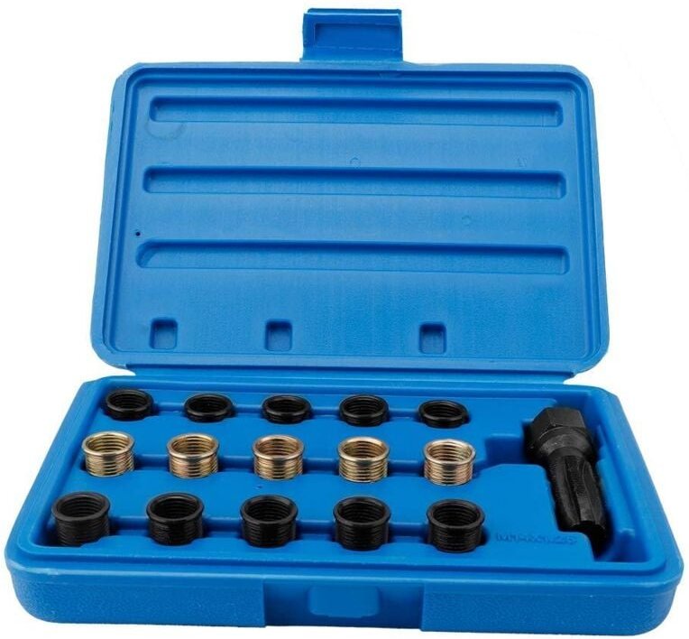 Zündkerzen-Einsatzset für M14-Zündkerzengewinde-Reparaturset. 16-teiliges Zündkerzengewinde-Reparaturwerkzeugset aus Koh...