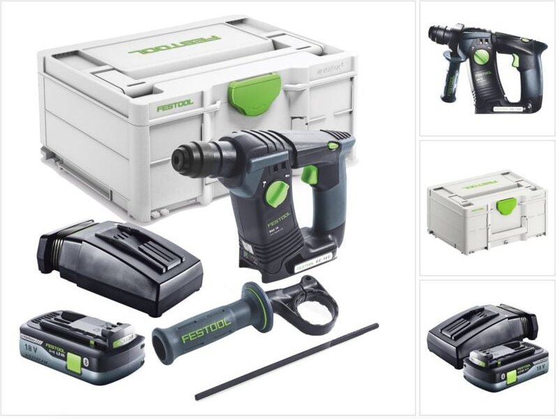 Bhc 18-Basic Akku Bohrhammer 18 v 1,8 j sds Plus Brushless + 1x Akku 4,0 Ah + Ladegerät + Systainer - Festool