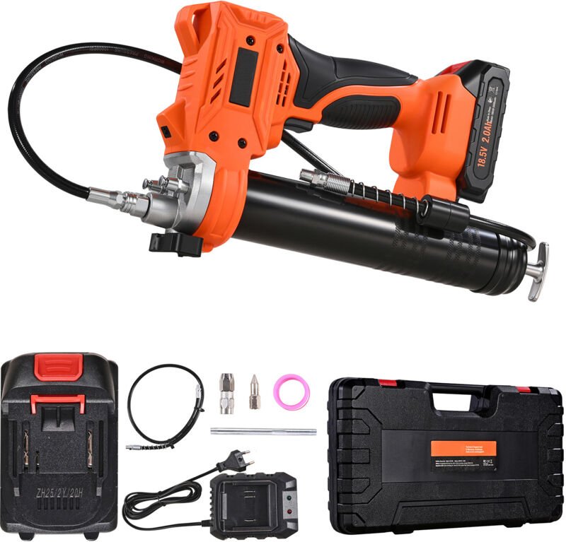 Mophorn Kabellose Fettpresse mit 80.000 PSI Druck, batteriebetriebenes Design, LED-Leuchte, 90 cm langem Schlauch, Trage...