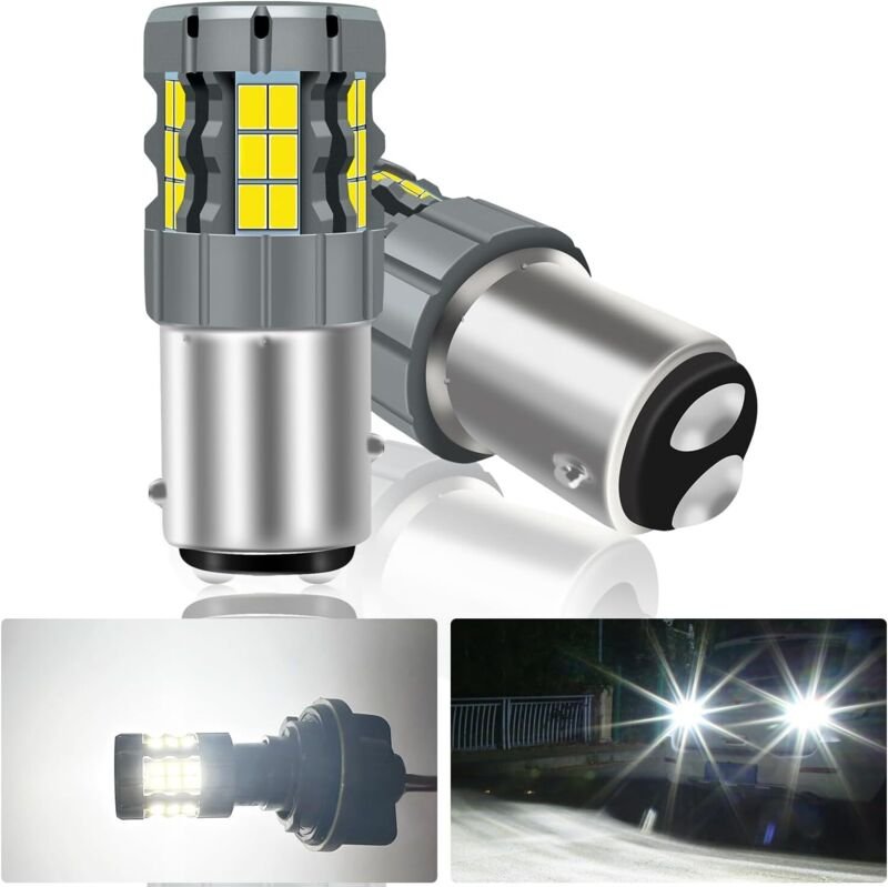 2er-Pack 1157 P21 5W LED-Lampe, weiß, für Bremslicht, Rücklicht, Tagfahrlicht