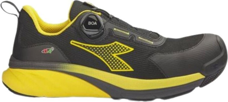 Diadora Vortex DA2 BOA Low S3S SC SR HRO ESD-Sicherheitsschuhe - 46 EU - Schwarz / Gelb