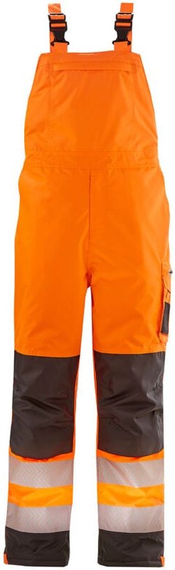 Warn-Winter-Wetterschutz-Latzhose ATLANTA leuchtorange/grau Größe S