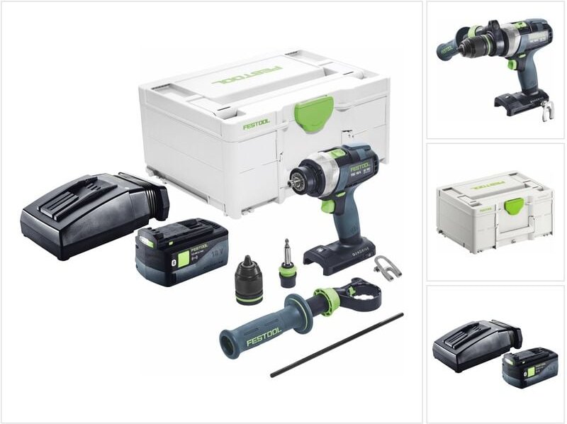 Festool TDC 18/4 I-Basic Akku Bohrschrauber 18 V 75 Nm Brushless + 1x Akku 5,0 Ah + Ladegerät + Systainer