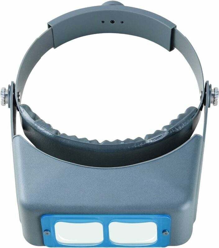 Bandeau Loupe Mains Libres Bijoutier Loupe Monture Tête Casque Loupe Visière Verre Optique 4 Lentilles Remplaçables pour...