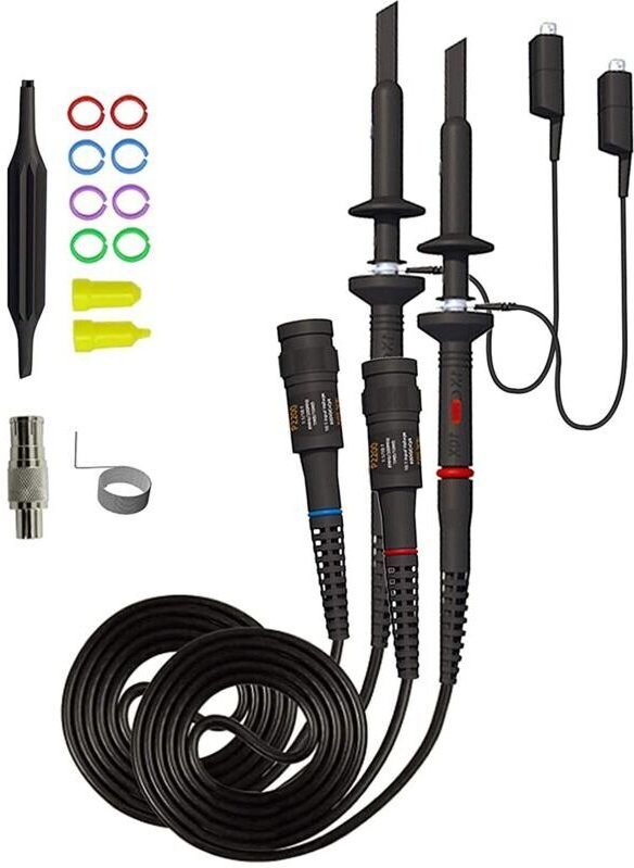 Universelle Oszilloskop-Tastköpfe mit Zubehörset, 200-MHz-Oszilloskop-Zangentastköpfe mit BNC-auf-Minigrabber-Testkabels...