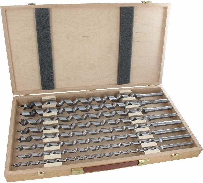 Schlangenbohrer-Satz, 460 mm im Holzkasten