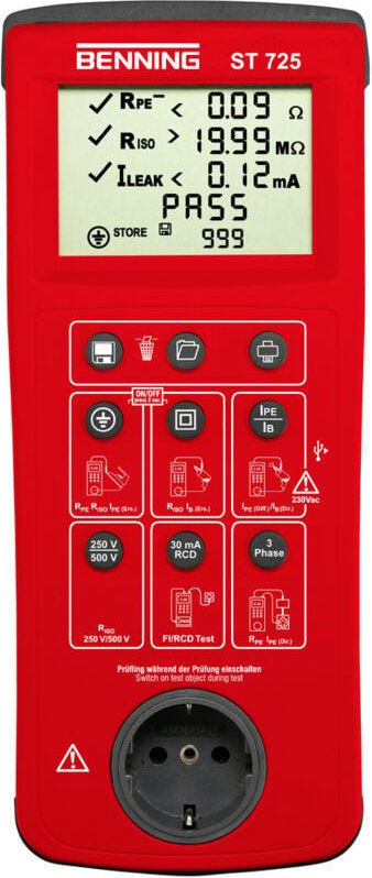 Benning - Gerätetester st 725 Batterie- / Netzbetrieb L270xB115xH55mm