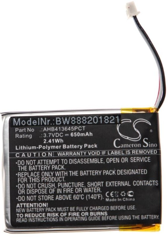 vhbw Akku Ersatz für Sennheiser 507271-88, AHB413645PCT für Wireless Headset Kopfhörer (650 mAh, 3,7 V, Li-Polymer)