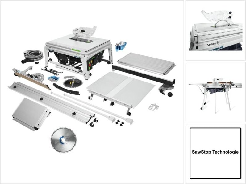 Festool TKS 80 EBS Set Tischkreissäge 2200 Watt 254 mm ( 575828 ) + Spezial Kreissägeblatt TF80 A ( 575978 ) + 1x KT-TKS...