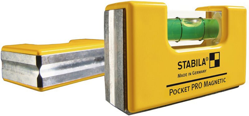 Stabila Wasserwaage Pocket PRO Magnetic, 7 cm, mit Gürtel-Clip