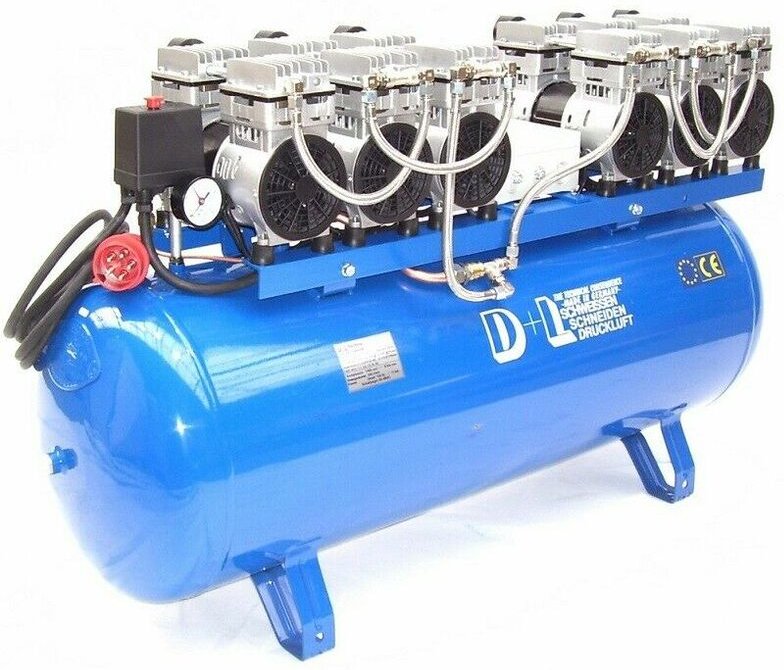 Apex - Druckluft Kompressor Silent Leise V12 540/8/270W Ölfrei Flüster Kompressor 6PS