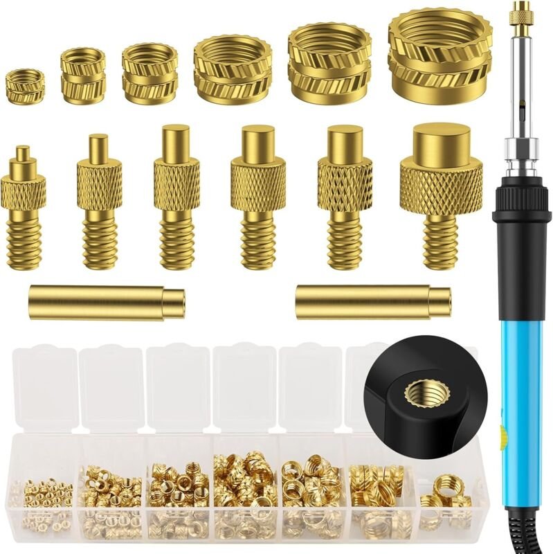 Gewindeeinsätze Lötspitzen Set, Lötspitzen Gewindeeinsatz Set, 6tlg. Lötspitzen für Gewindeeinsatz + 130tlg. Gewindeeins...
