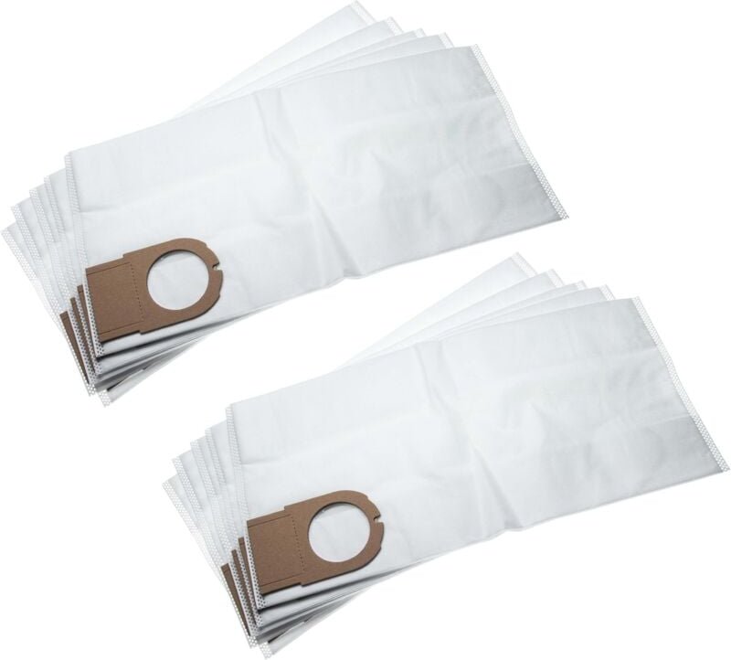 10x Staubsaugerbeutel Ersatz für Metabo 6.31348, 631348000 für Staubsauger - Mikrovlies, 49.3cm x 23.7cm, Weiß - Vhbw