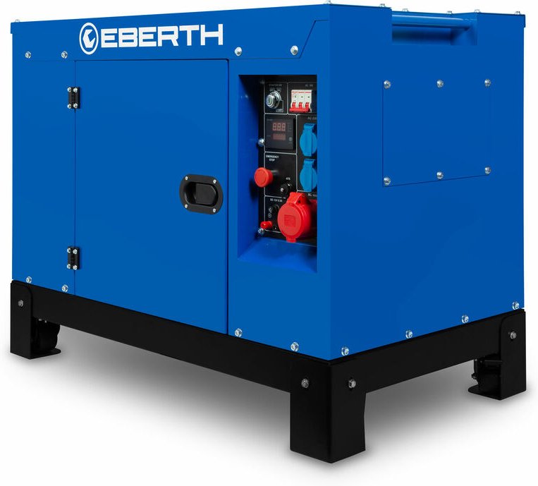 10000 Watt Notstromaggregat Diesel, Stromerzeuger mit 18,4 ps, 4-Takt Dieselmotor, 3-Phasen Stromgenerator mit 1x 400V, ...