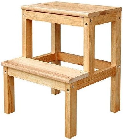 Tritt aus Holz 1 Stufe mit Plattform - Outifrance