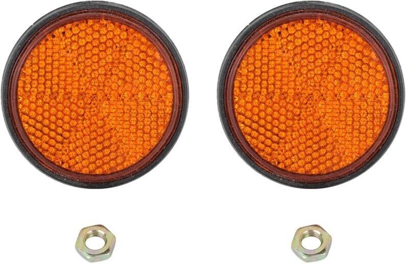 Universeller runder roter Reflektor für Motorrad und Fahrrad, 2 Stück, PMMA-Material