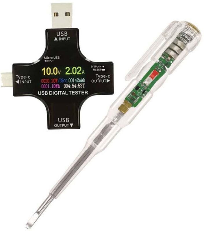 Testeur USB Type C Voltmètre Ampèremètre Numérique Moniteur de Charge Adaptateur PD 3 en 1