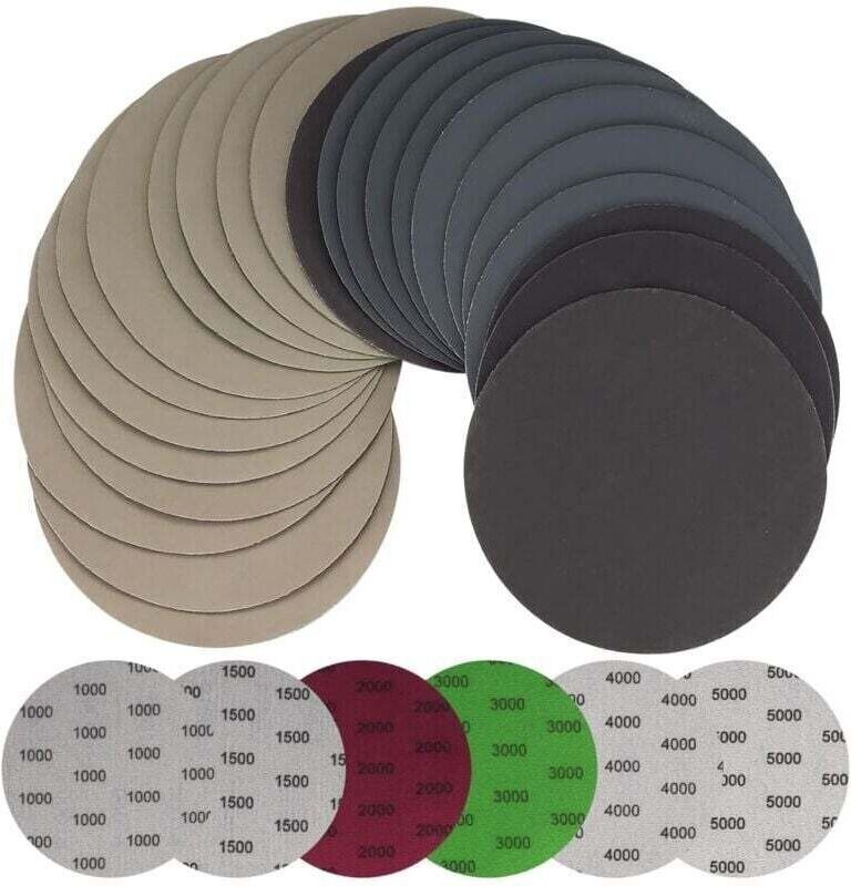 30 Stück 125 mm Nass-/Trockenschleifpapier, runde Schleifscheiben, Exzenterschleifteller, Schleifpapierbögen für Metall ...