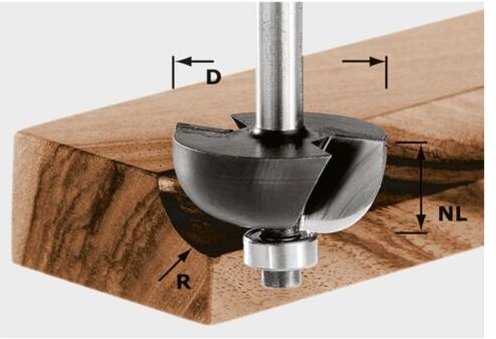 Hohlkehlfräser hw S8 D31,7/R9,5 kl – 491020 - Festool