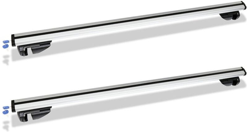 Relingträger Universal L124 Dachträger Einstellbare Breite 150kg Alu Abschließbar Grundträger Auto mit Schlüssel