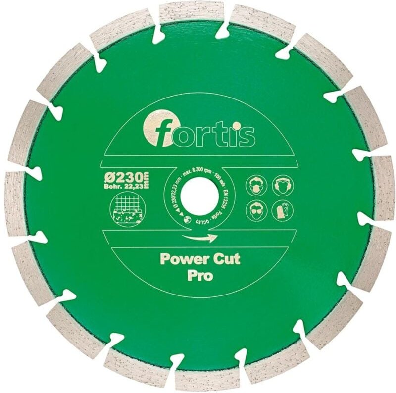 Fortis Diamant-Trennscheibe Power Cut Pro Ø 350 mm lasersegmentiert 12 mm Bohrung 25,4/20mm FORT