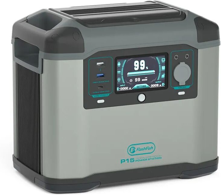 FlashFish P15 Solar Generator 1500W/1008wh Tragbares Stromerzeuger 1500W Kraftwerk Leistungsstarkes Backup-Stromquelle S...