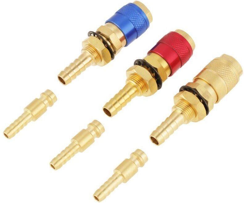 Schnellkupplung, 3 Stück 8 mm wassergekühlter Schweißanschluss-Gasadapter für WIG-Schweißbrenner