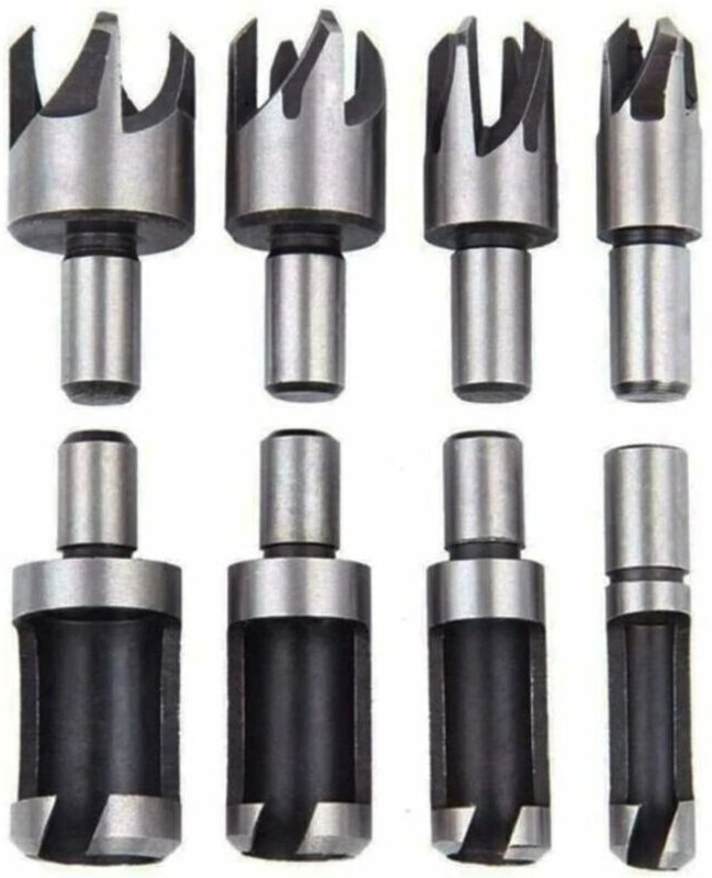 Set mit 8 Holzdübelschneidern, Holzdübelbohrern, Werkzeugen zur Herstellung von Holzdübeln, Dübeln, Bolzen und Zapfen