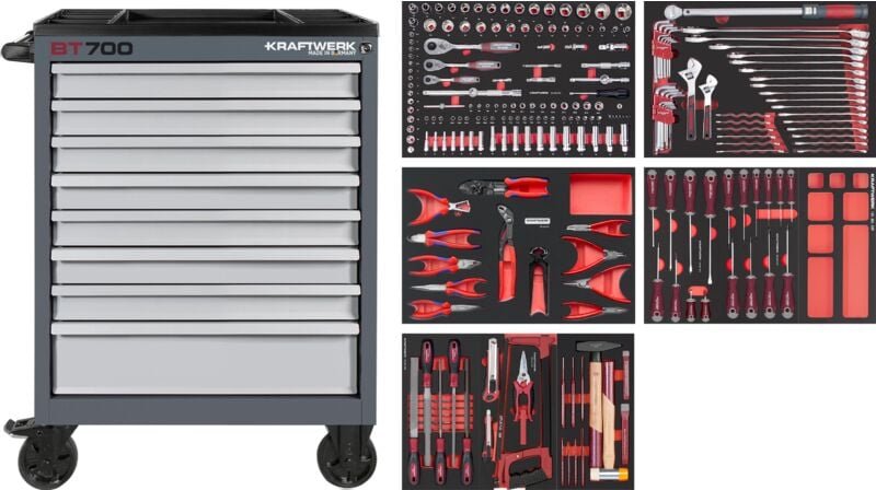 BT LINE Werkstattwagen BT700 8 Schubladen 243-tlg.