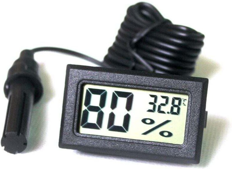 Lcd Tuner Numérique Intégré Thermomètre Hygromètre avec Sonde Externe pour Couveuse Aquarium Volaille Reptile Noir - Lnt...