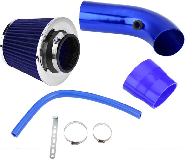 Eosnow 76 mm 3 Zoll universelles Auto Kaltlufteinlassfilter Aluminium Induktion Schlauchrohr Kit Blau