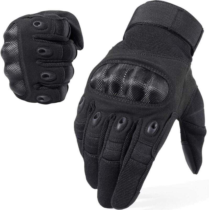 Schwarze Motorradhandschuhe (1 Paar), Größe L, Unisex-Rollerhandschuhe für die Übergangszeit, Touchscreen-kompatibel, at...