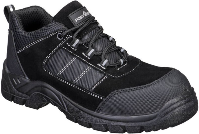 Flachschuhe Composite Textil Wildleder S1 Sr Fo – Größe 46 – Schwarz – Portwest