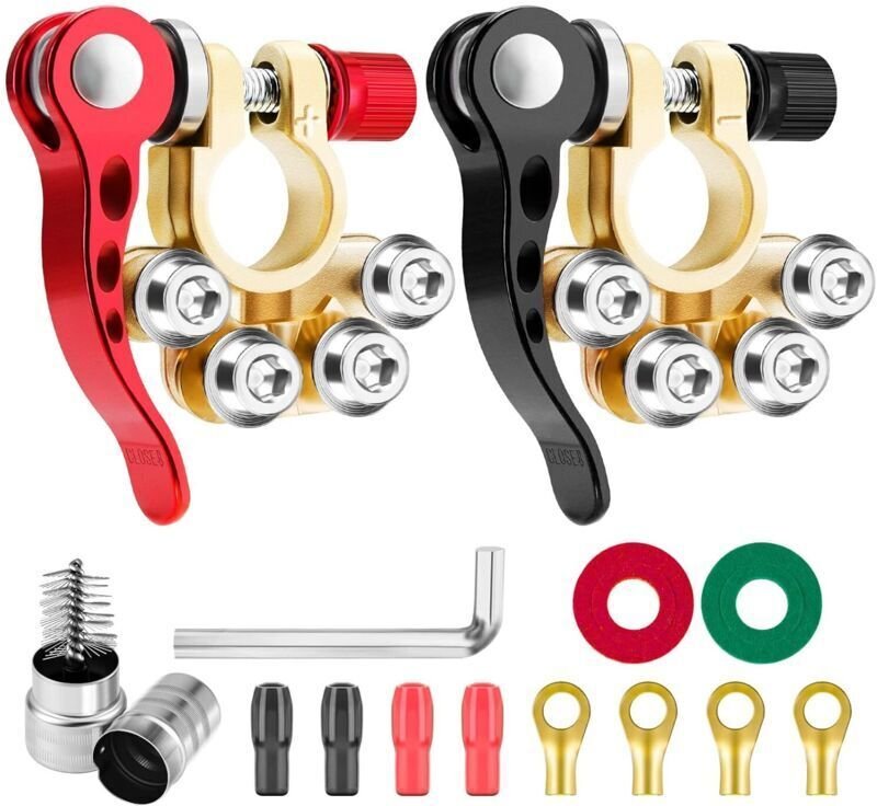 12V/24V-Batterieklemmen, Freizeitbatterieklemmen, Schnellverschluss-Batterieklemmen, Plus und Minus für Auto, Motorrad, ...