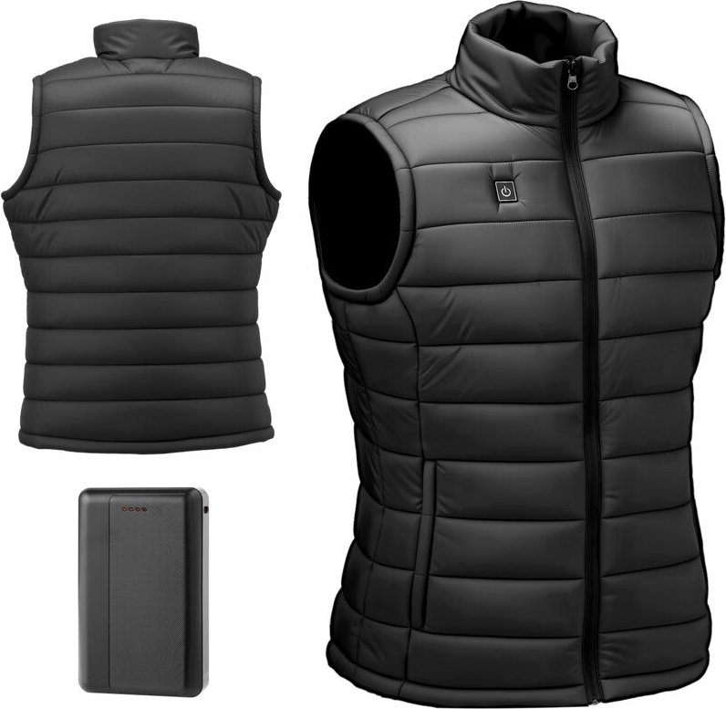 Mophorn Beheizte Weste für Herren mit elektrischem Heizsystem, ausgestattet mit 16000 mAh Akku und 8 Heizzonen, wiederau...