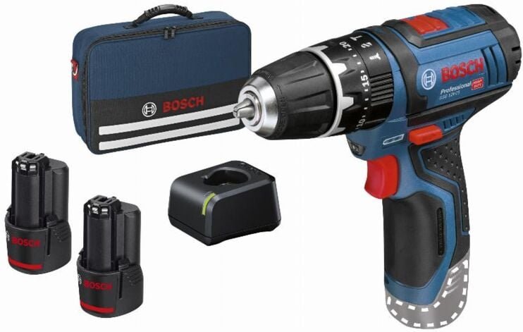 Akku-Schlagbohrschrauber gsb 12V-15 mit 2x 2,0 Ah Akku und Lader in Tasche - Bosch