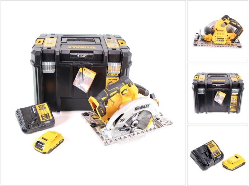 DeWalt DCS 572 D1 Akku Handkreissäge 18V 184 x 16 mm Solo + 1x Akku 2,0Ah + Ladegerät + T-STAK