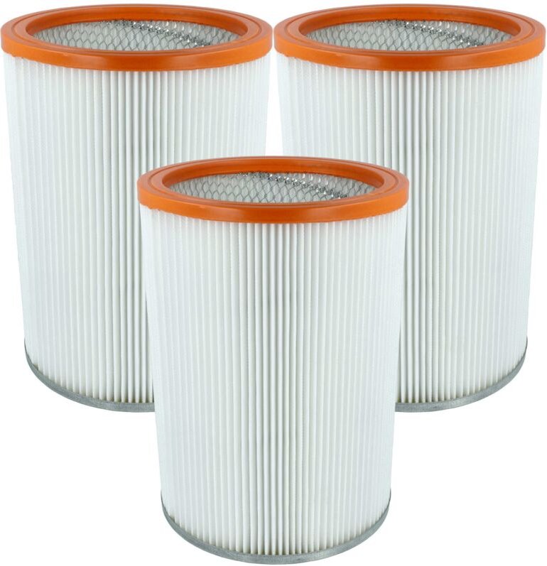 vhbw 3x Faltenfilter Ersatz für Nilfisk R 637/1 für Staubsauger - Patronenfilter Orange Weiß