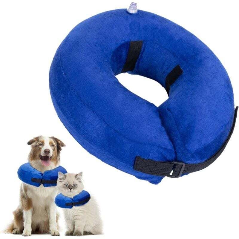 Vtizikl Collier gonflable conique pour chiens et chats, collier de protection réglable avec velcro, adapté aux animaux d...