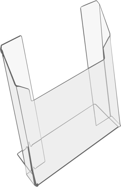 HMF - 46962 Prospektständer, Prospekthalter din A4 Acryl, 22 x 29,5 x 11 cm