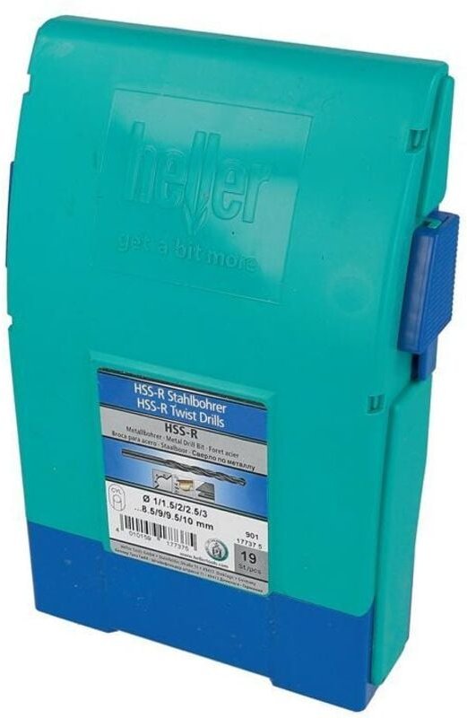 Heller 17737 5 HSS Metall-Spiralbohrer-Set 19teilig rollgewalzt DIN 338 Zylinderschaft 1 Set
