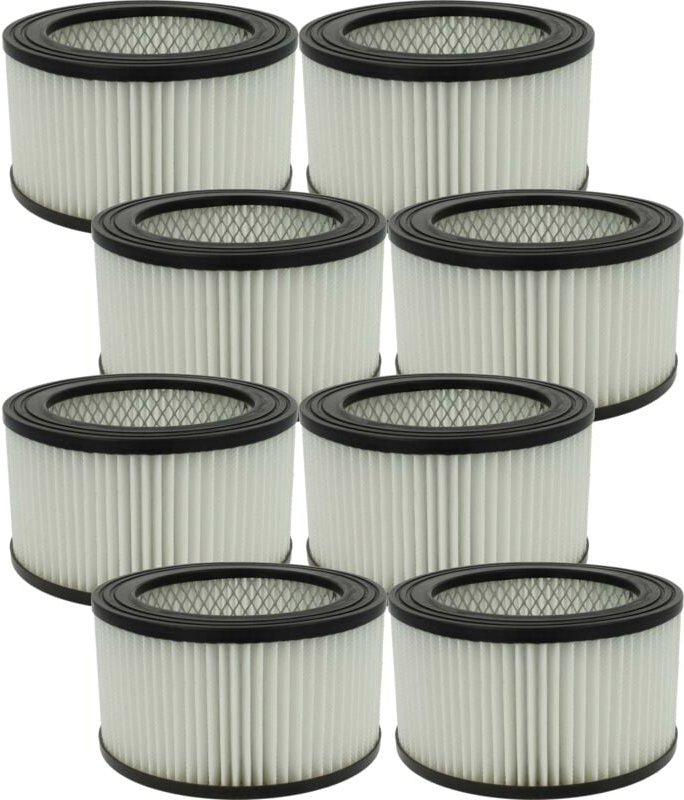 8x Staubsaugerfilter kompatibel mit PowerPlus POWX3010, POWX3000, POWX312, POWX3013 Aschesauger - HEPA-Filter Schwarz We...