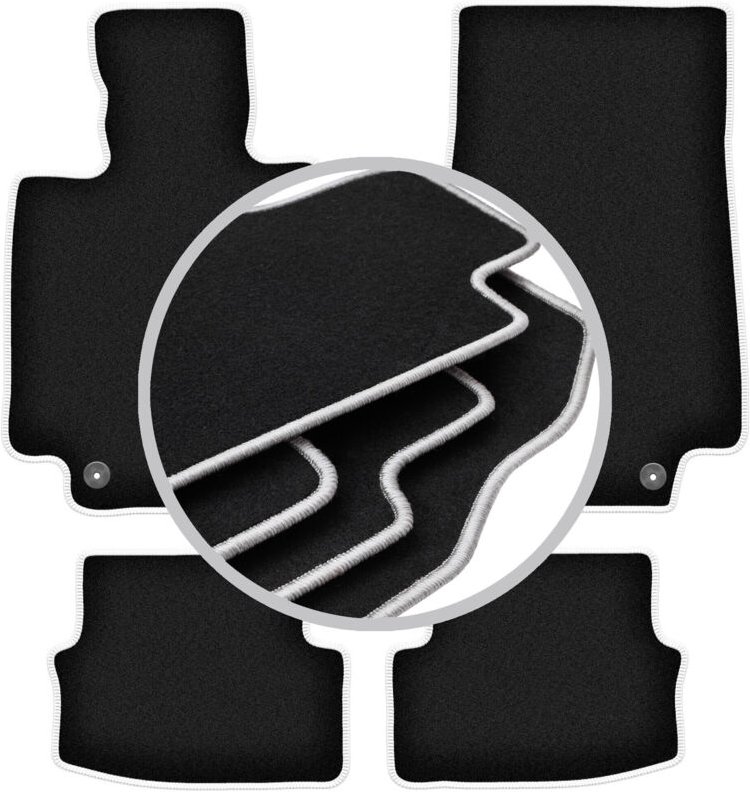 CARLUX-SILVER Autofußmatten für: Mercedes C W205 Cabrio, Coupé (2015-)