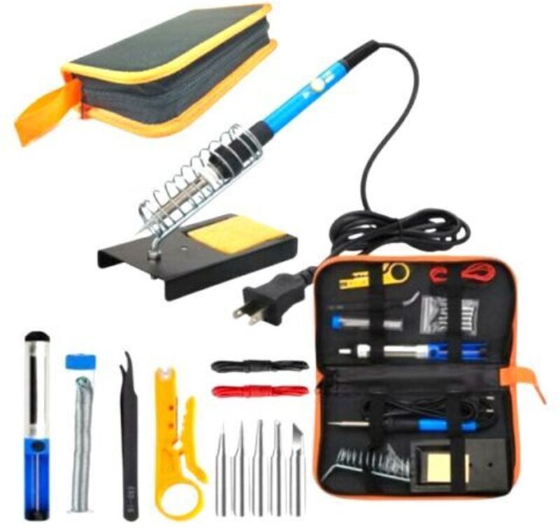 15-teiliges Elektronik-Lötwerkzeugset mit Schutzabdeckung, 220V 60W Lötkolben, elektrischem Löt- und Entlötkolben