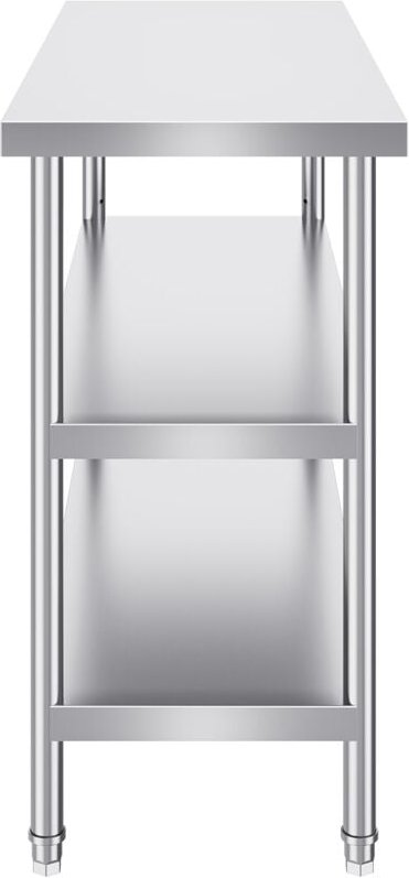18 x 48 x 34 Zoll Edelstahl-Lebensmittelzubereitungstisch, gewerblicher Küchenarbeitstisch, mit 2 verstellbaren Unterreg...