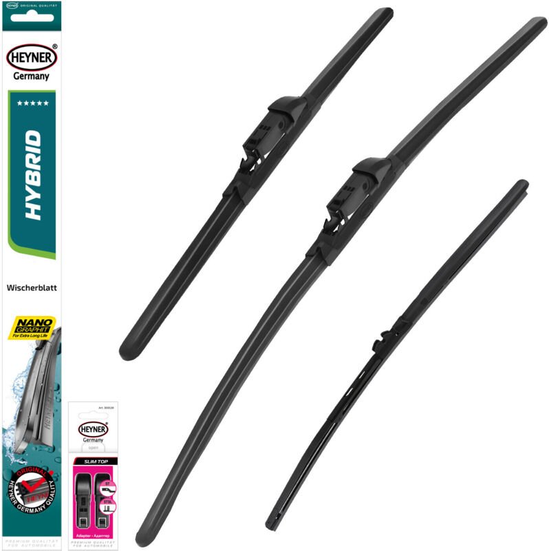 HEYNER® Scheibenwischer mit Heckwischer komp. mit VAUXHALL ASTRA Mk VIII (10.2021 - 03.2026) HYBRID Flachbalkenwischer