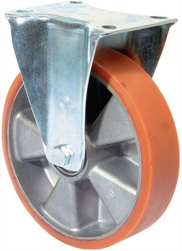 Bockrolle 160mm 300kg Guß-PUR 135x110mm Alu.BS ROLLEN